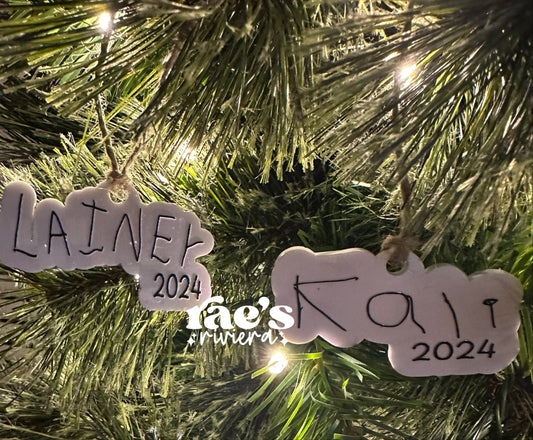 Child's Writing Ornaments