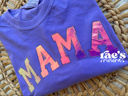 Chrome Mama Monochromatic Embroidered Tee