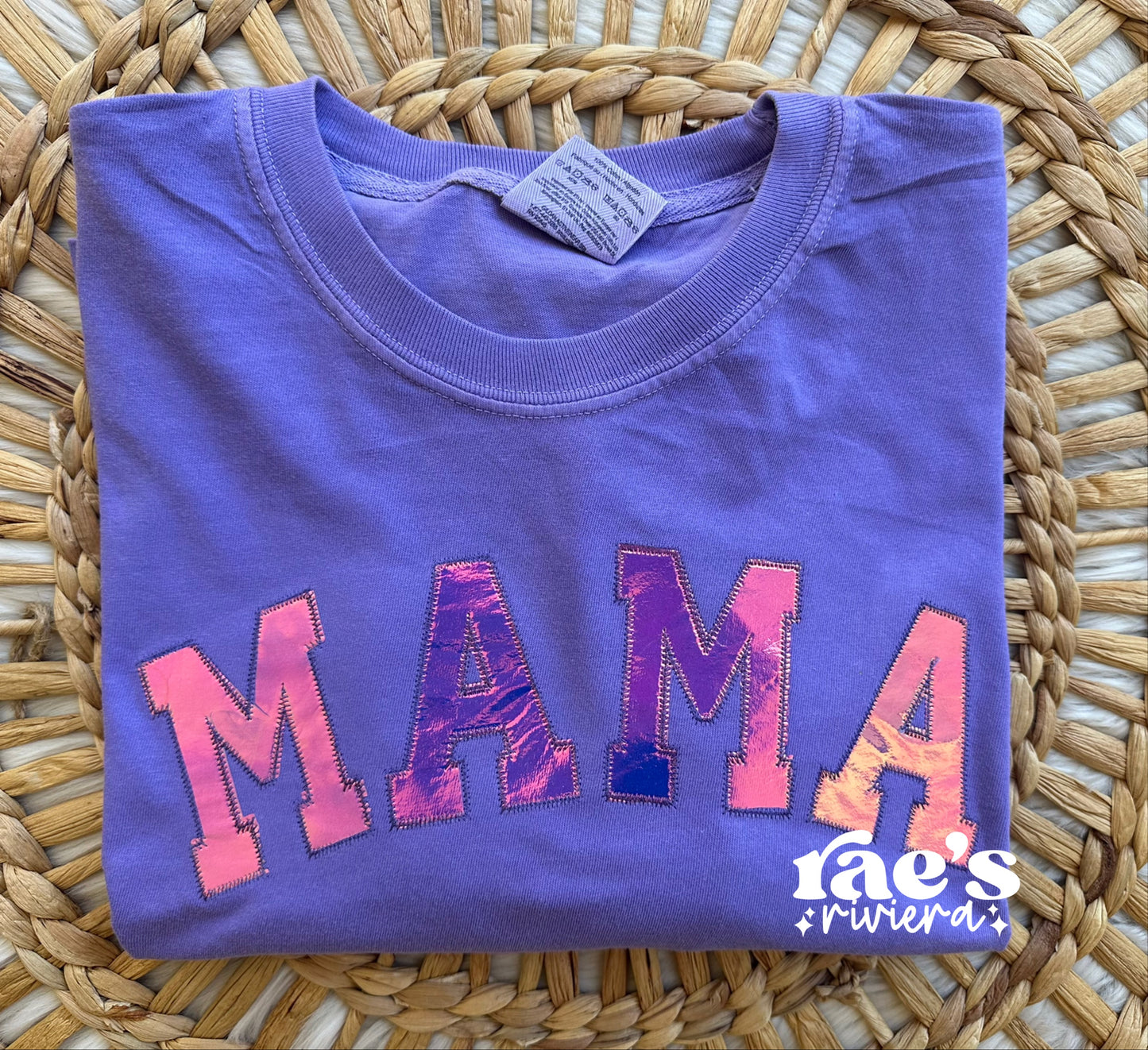 Chrome Mama Monochromatic Embroidered Tee