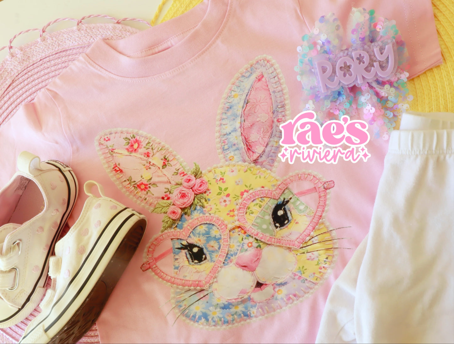 Pastel Patchwork Bunny Tee