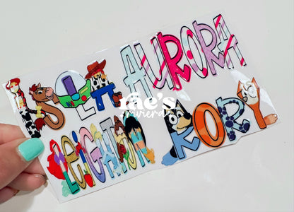 Doodle Name UV DTF Stickers