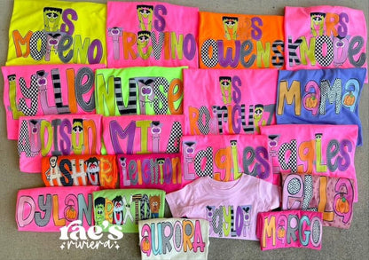 Mystery Doodle NEON Name Tees