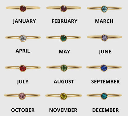 Birthstone Stacking Ring July-Dec