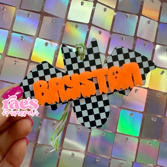 Checkered Bats Basket Tag