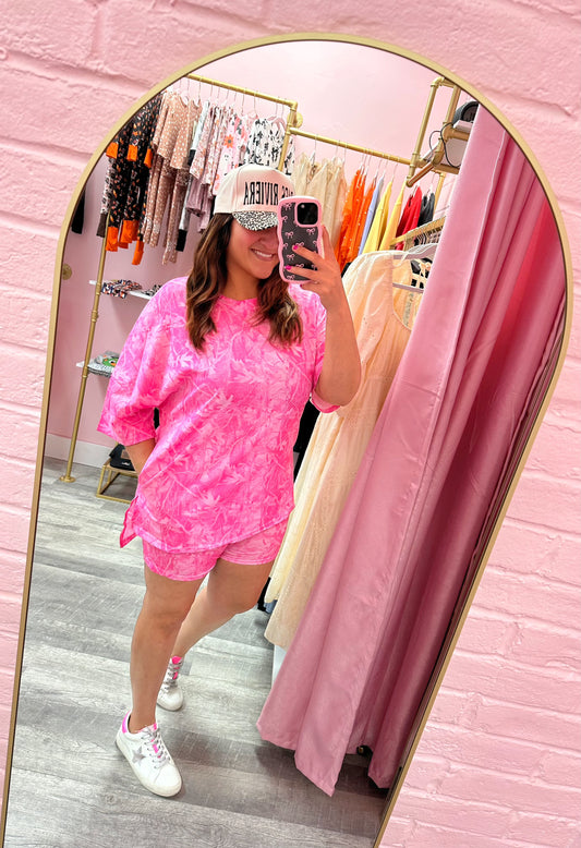 Pink Dreams Camo Biker Set
