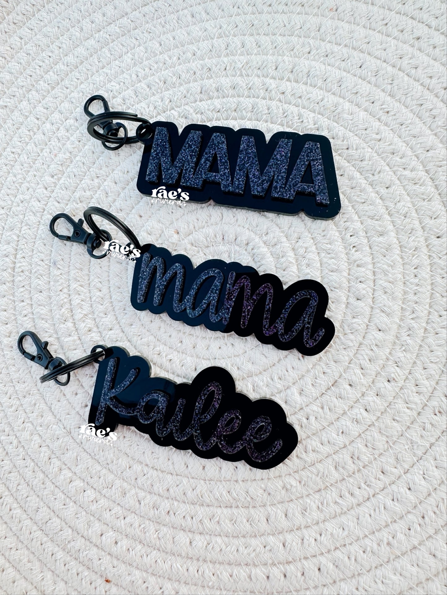 Black Monochromatic Keychain Steal