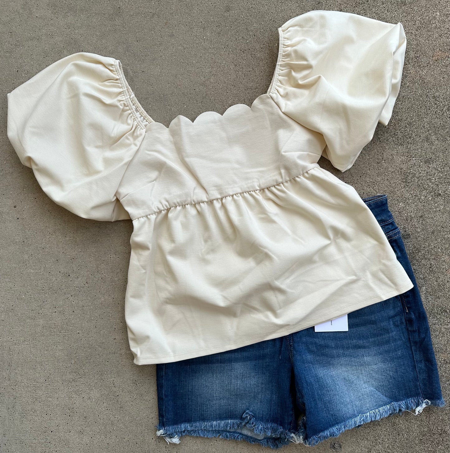 Scalloped Babydoll Top