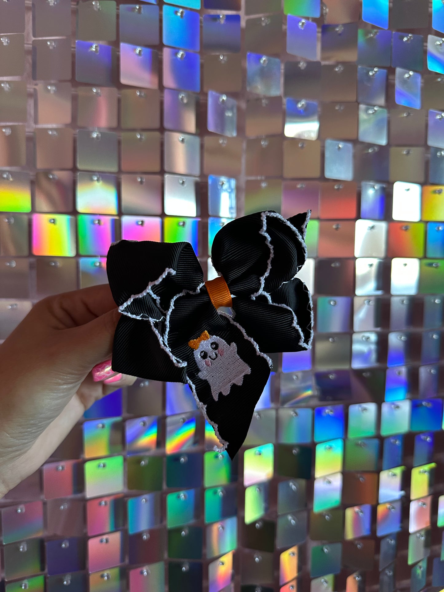 Ghostie Ribbon Clip Bow