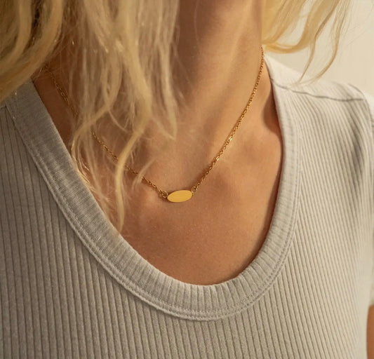 Dainty Oval Necklace