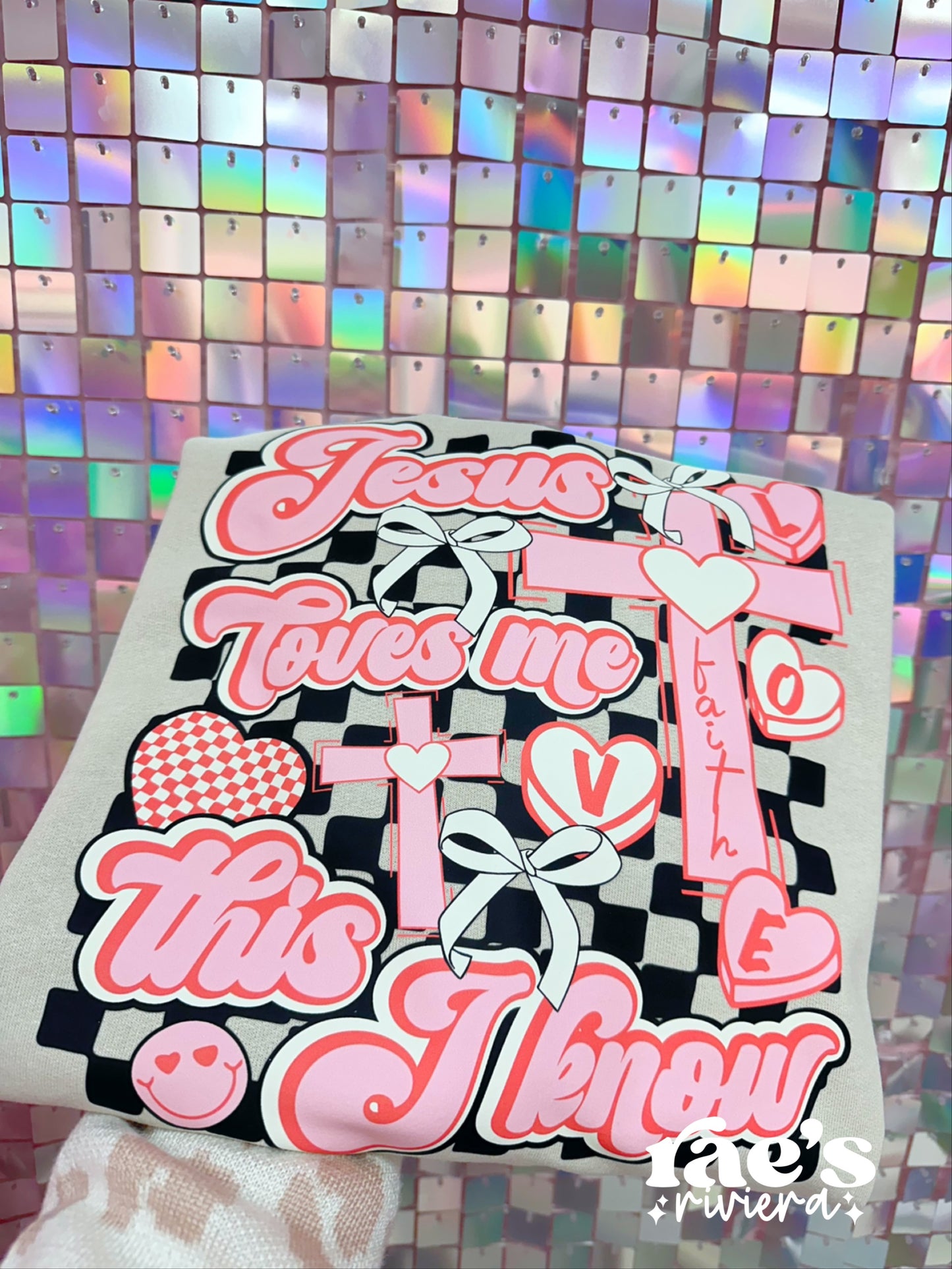 Jesus Loves Me Checkered Tee