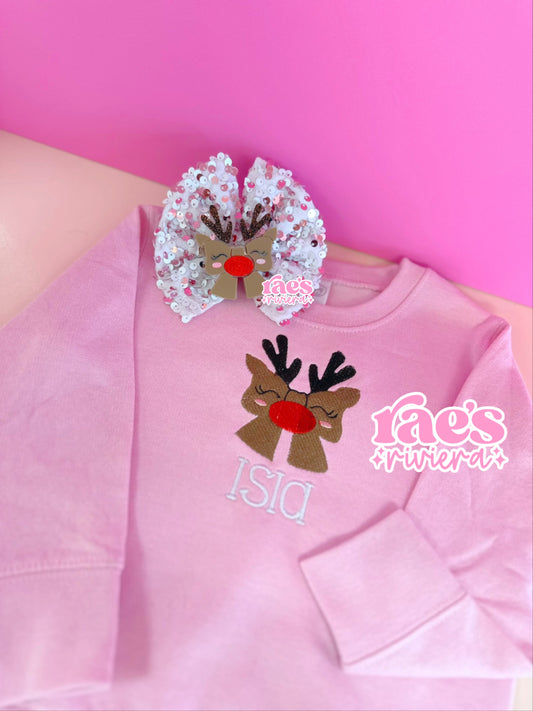 WS Ruby Reindeer Embroidered Tee/Sweatshirt