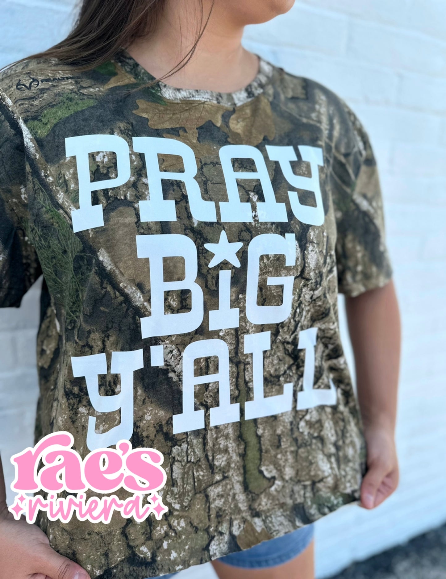 Pray Big Yall Camo Tee