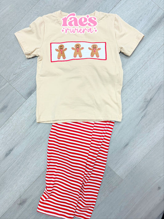 Boys Gingerbread Smocked Set