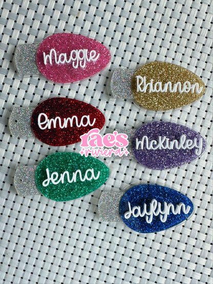 Christmas Light Bulb Ornament Name Tag | Stocking Tag WS