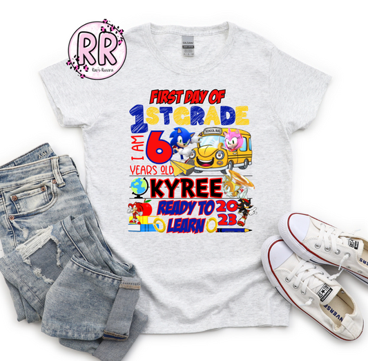 First Day of School Personalized Character Tee