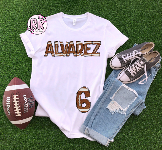 Football Name + Number Tee