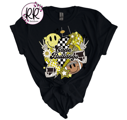 Yellow Retro Football Team Tee