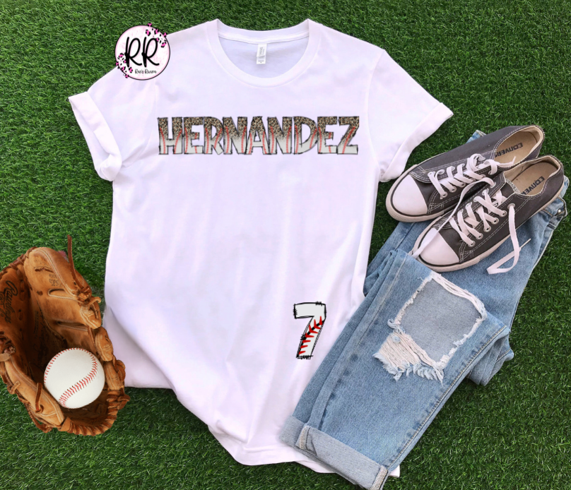 Baseball Name + Number Tee