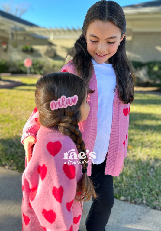 Pink Hearts Cardigan