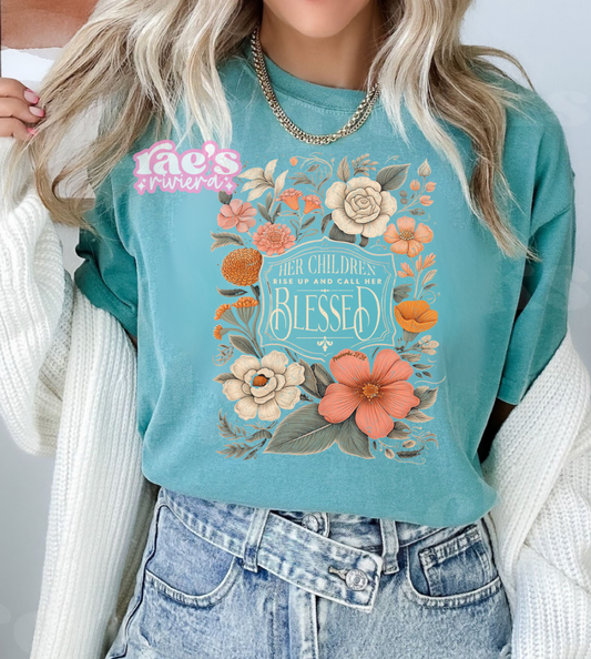 Her Children Rise Up Floral Tee