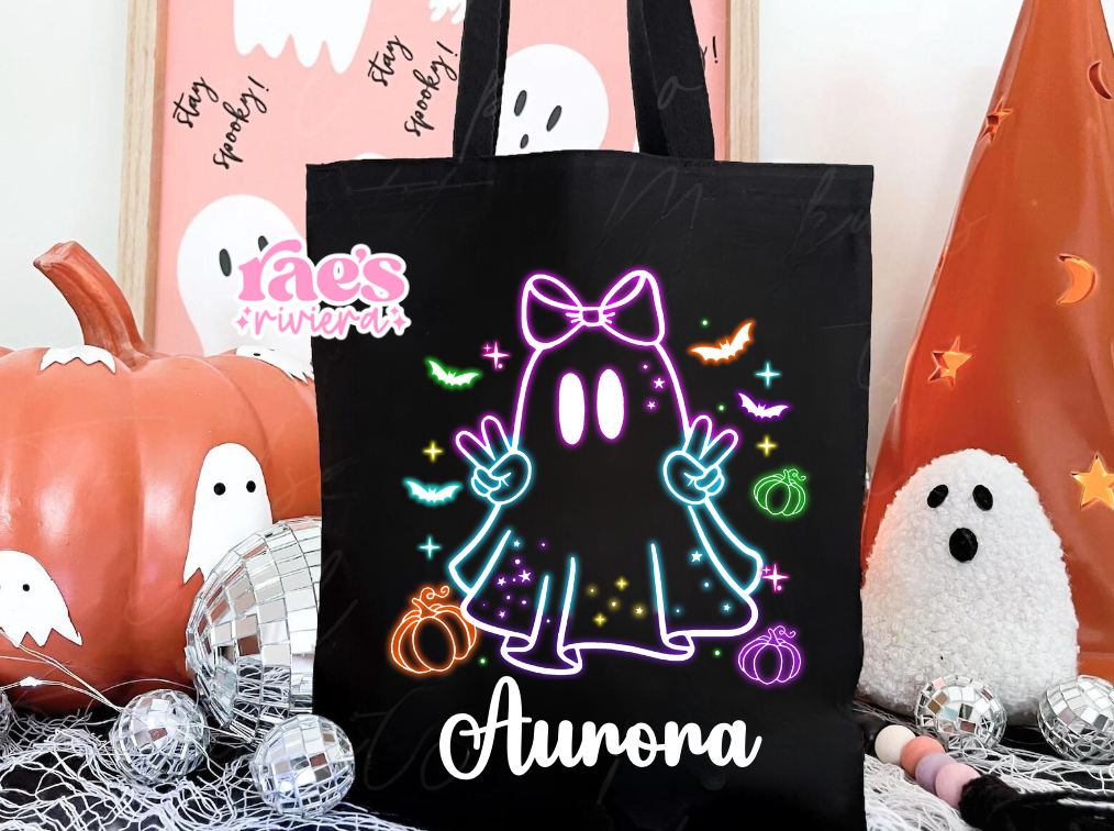 Neon Ghost Treat Bag