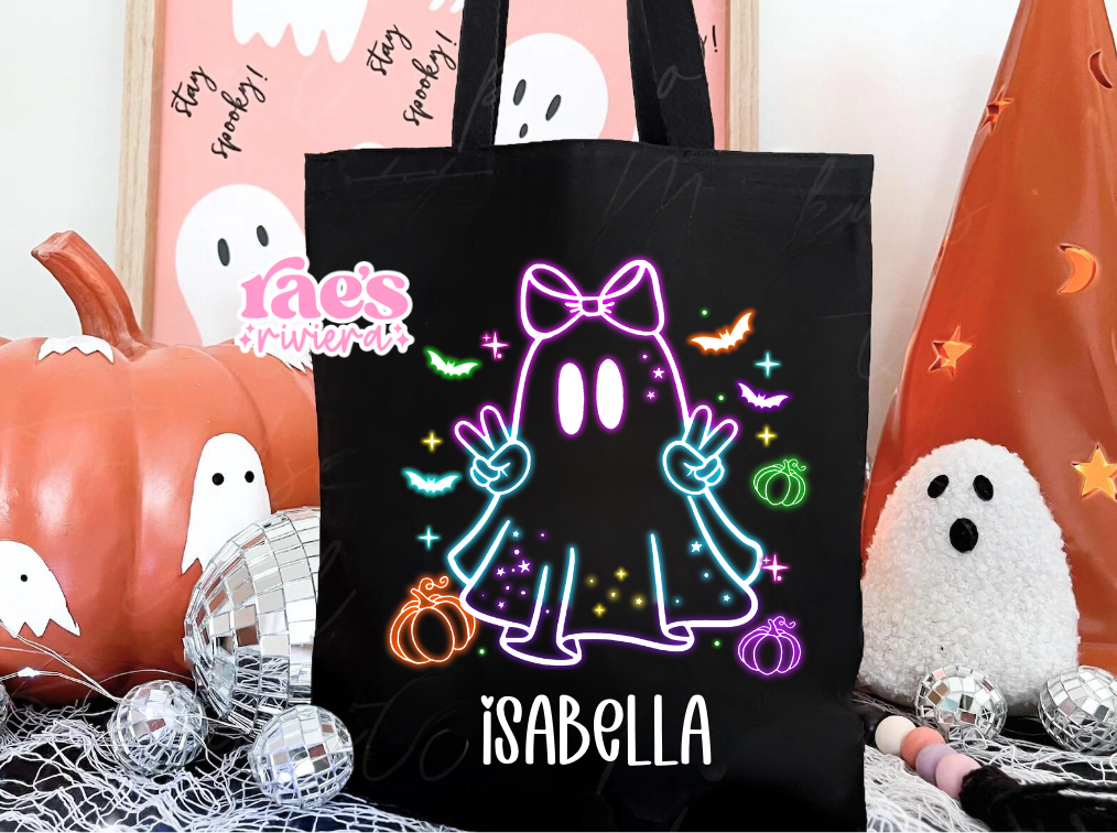 Neon Ghost Treat Bag