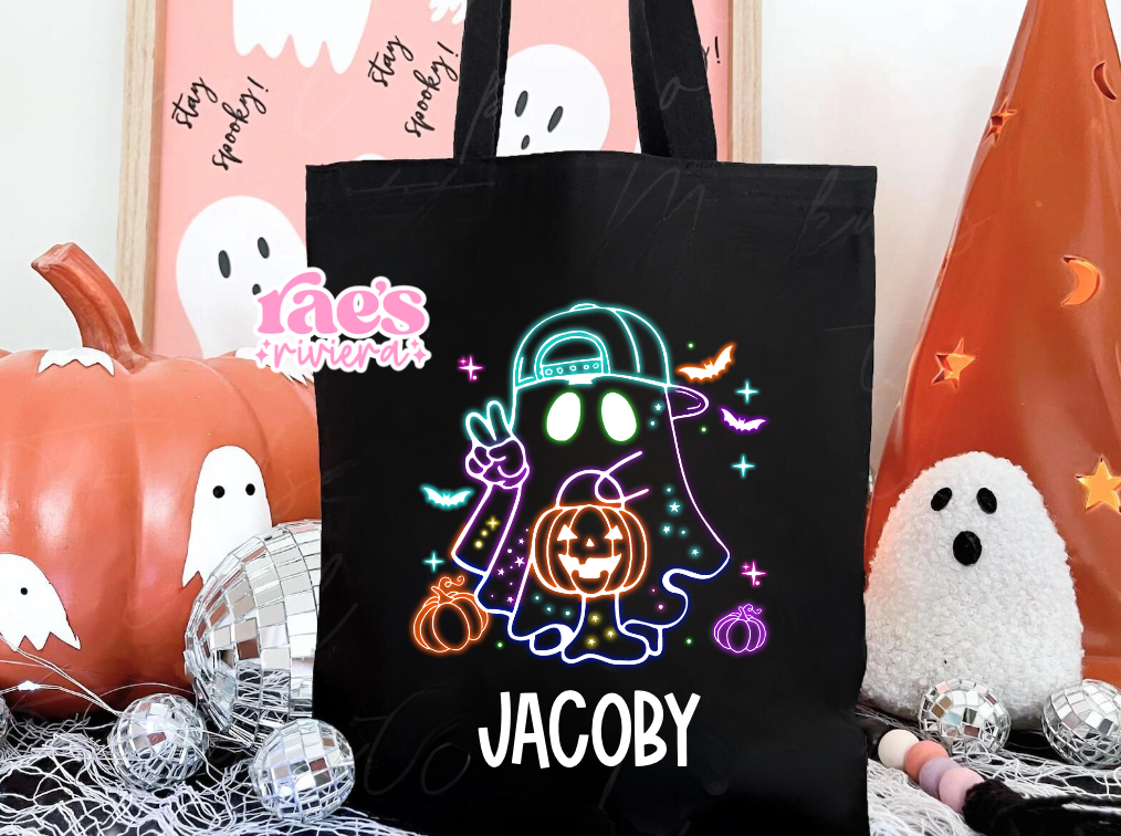 Neon Ghost Treat Bag