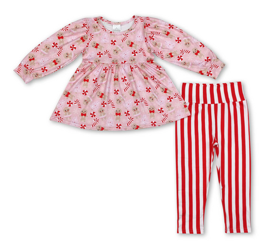 Gingerbread Pink Christmas 2 Piece Set