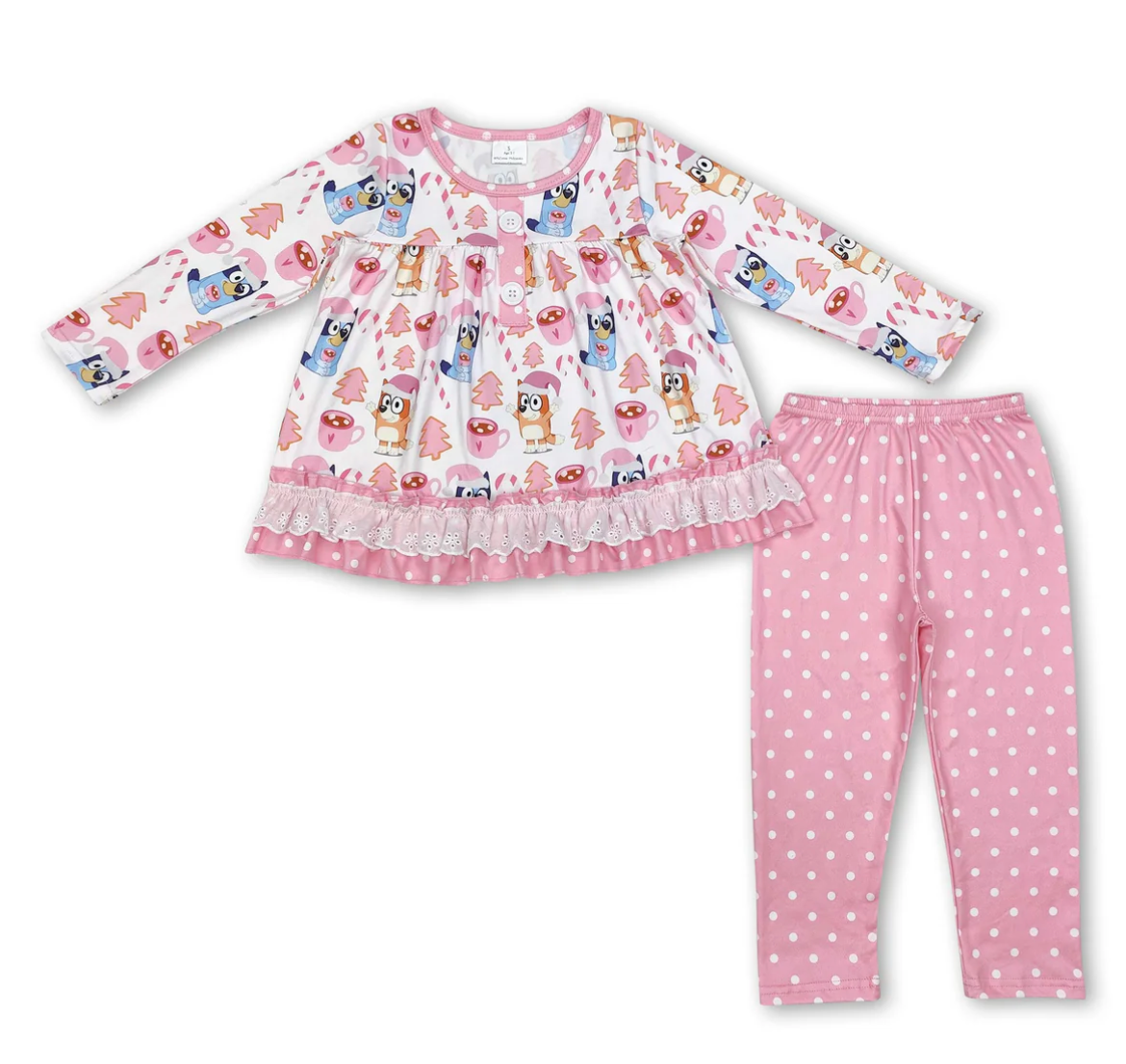 Bluey Pink Christmas 2 Piece Set