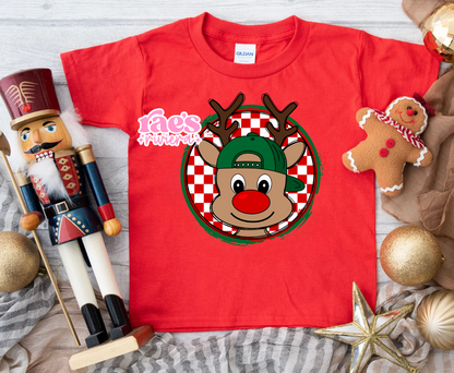 Checkered Reindeer TODDLER Tee