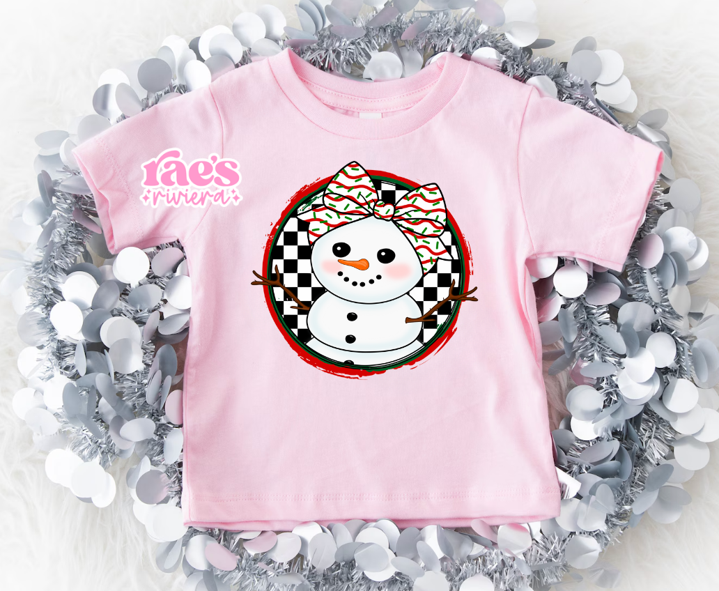 Checkered Snowman TODDLER Tee