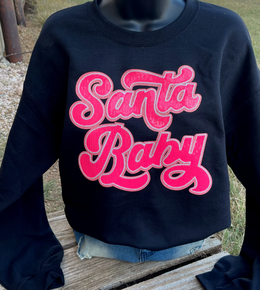 Santa Baby Pink Sequins LS/Sweatshirt