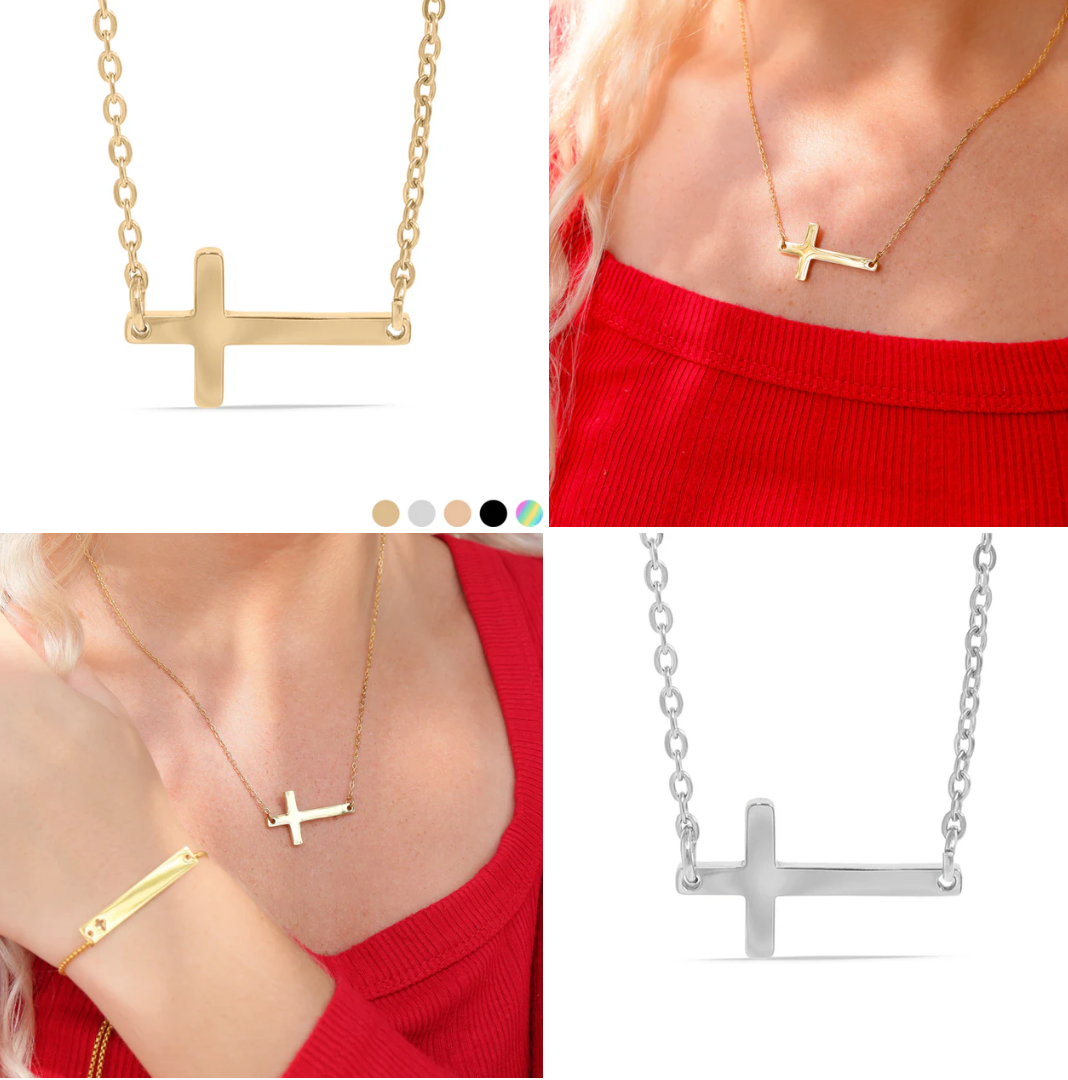 Horizontal Cross Necklace