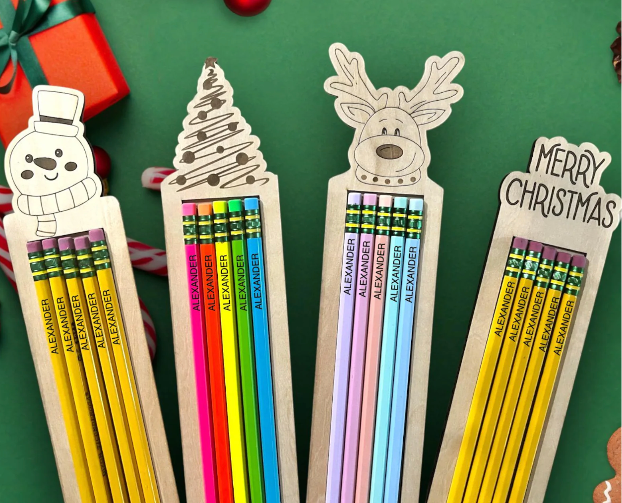 Christmas Pencils + Backer Sets