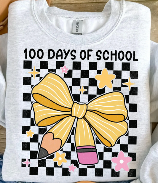 100 Days Checkered Bow Pencil