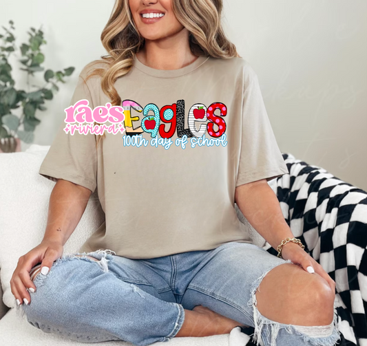 Custom School 100 Days Doodle Tee