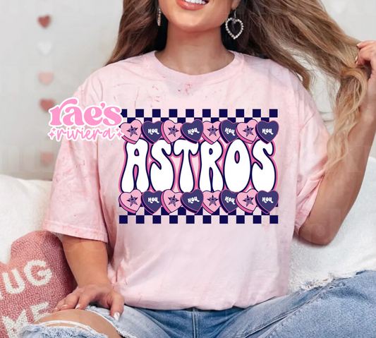 RR Astros Pink/Navy Convo Hearts Exclusive Tee