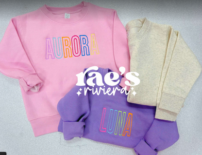 Custom Embroidered Name Sweatshirt