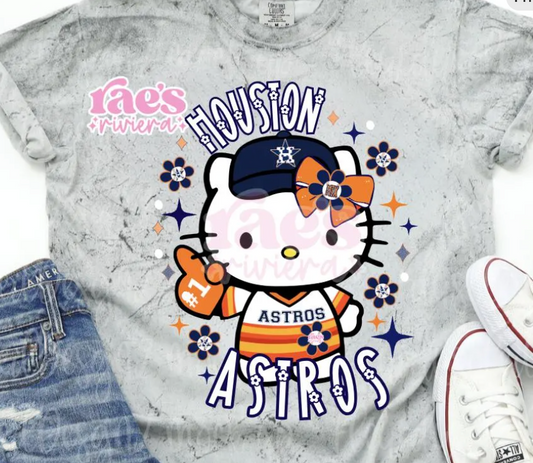 Houston | Blue Flower | Hello Kitty | Baseball | PNG | Digital Download