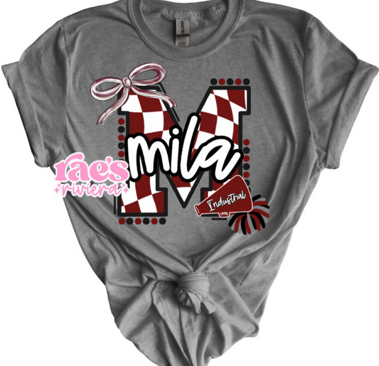 Custom Doodle Letter Sport Spirit Tee KIDS
