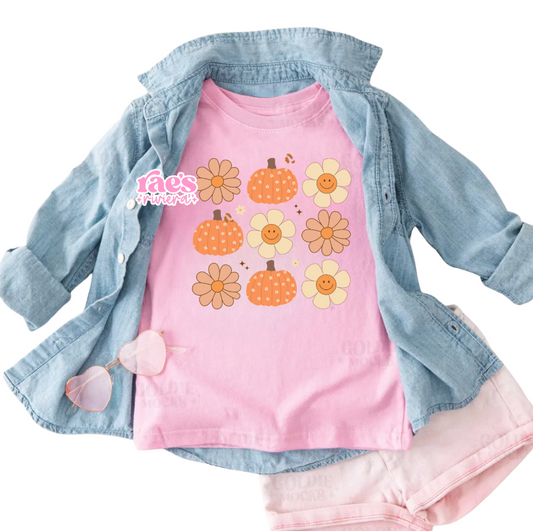 Boho Fall Flowers and Pumpkins
