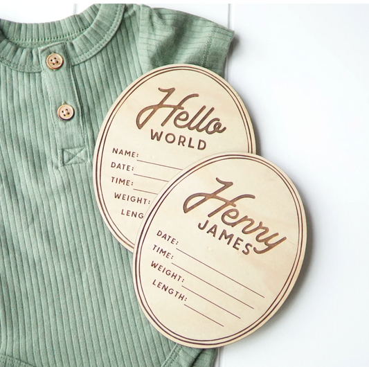 Oval Engraved Birth Stat Signs