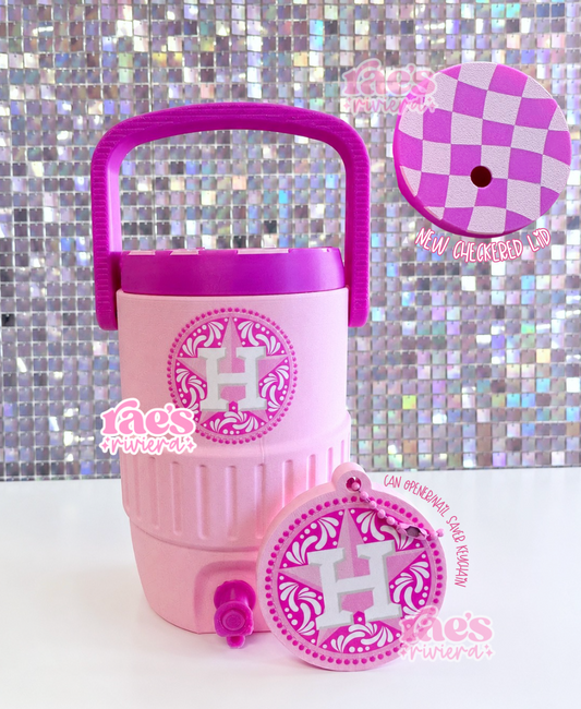 Pink Talavera HTX Baseball Koozie