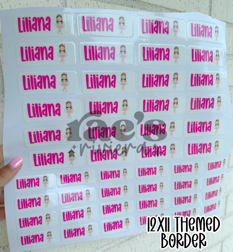 UV DTF Name Stickers