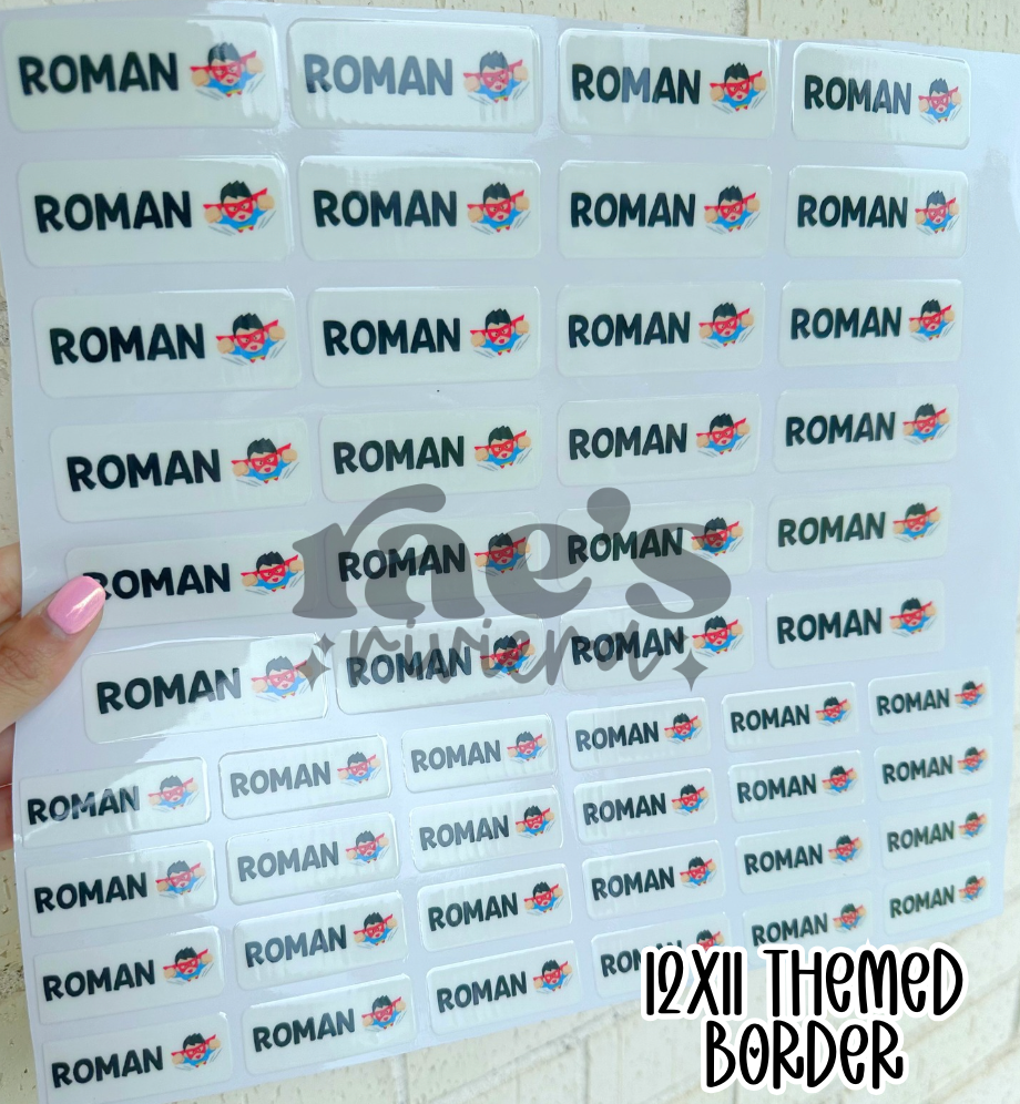 UV DTF Name Stickers