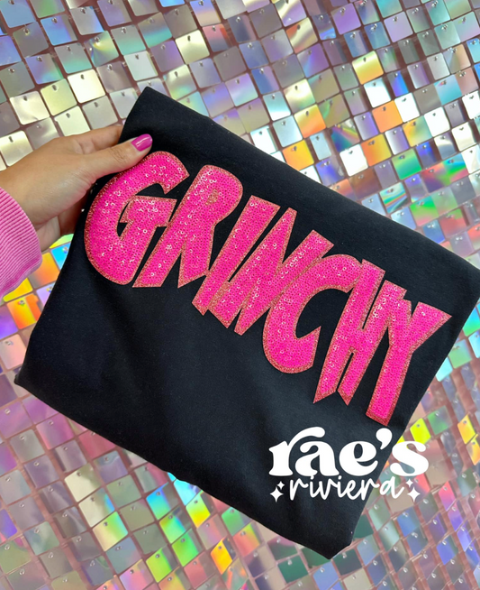 Grinchy Pink Sequins Tee