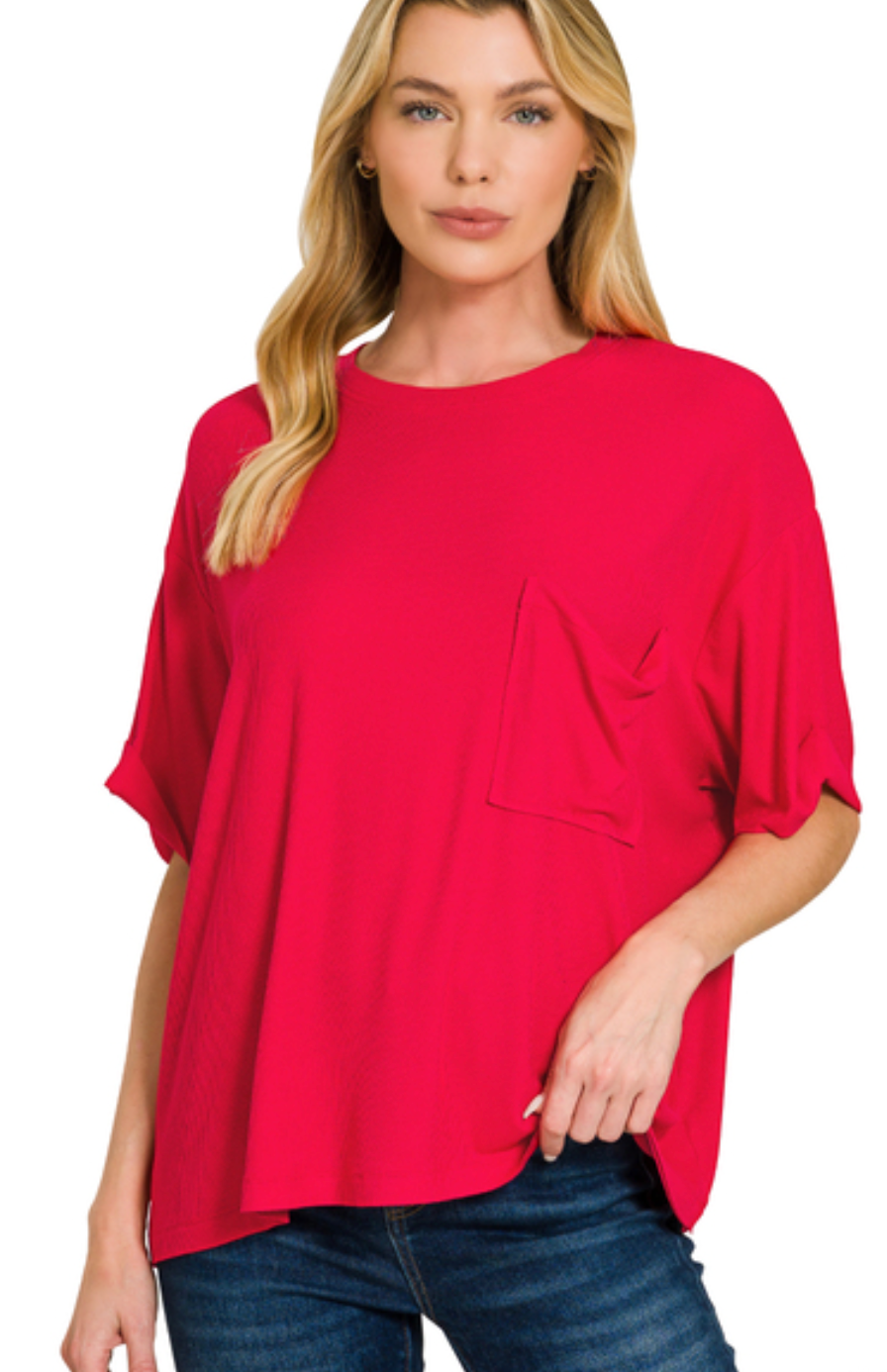 The Everyday Ribbed Pocket Tee