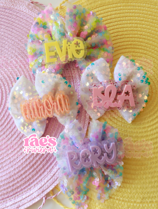 Spring Name Hair Clip Bundle
