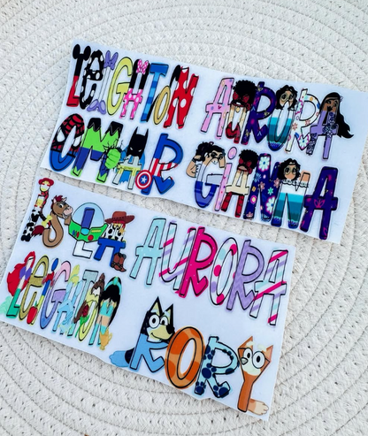 Doodle Name UV DTF Stickers