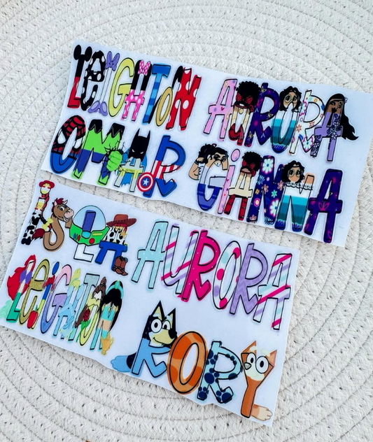 Doodle Name UV DTF Stickers